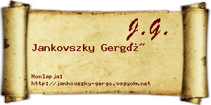 Jankovszky Gergő névjegykártya